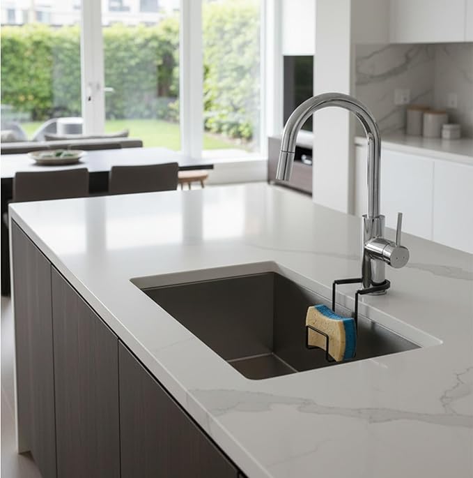 Kitchen Sink Accessory Sponge Holder (BLACK, LARGE)