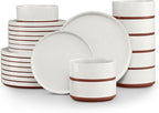 LIANYU 24 Pieces Porcelain Dinnerware Sets, Premium Plates and Bowls Set, High-Fired Ceramic Dishes Set for 8, Chip & Scratch Resistant, Microwave Dishwasher Safe, White