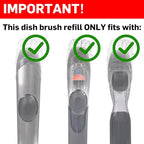 4 Pack Dish Brush Refills, Dish Brush Replacement Head for OXO Steel Soap Dispensing Dish Brush