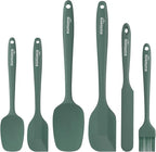 NileHome Silicone Spatula Set, 6 Pieces Food Grade Kitchen Utensils with Silicone Brush Heat Resistant Dishwasher Safe BPA-Free Rubber Spatula for Scraping, Baking, Cooking, Mixing-Green