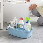 Large Cleaning Supplies Caddy Portable Shower Basket Supply Organizer with Handle Plastic Bucket Tool Storage for Bathroom, Bedroom, Kitchen, College Dorm, Garden, Blue 2 Pack