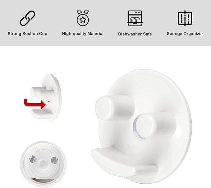 Sponge Holder for Kitchen Sink, Suction Cup In-Sink Sponge Caddy Organizer, Dishwasher Safe, 2 Pack (Sponges Not Included)