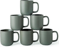 AmorArc 14oz Coffee Mugs Set of 6, Ceramic Coffee Mugs with Large Handle & Wavy Rim for Latte/Hot Cocoa/Tea, Stylish Coffee Mugs for Men Women. Oven,Dishwasher&Microwave Safe, Reactive Glaze