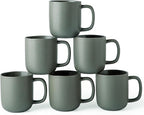 AmorArc 14oz Coffee Mugs Set of 6, Ceramic Coffee Mugs with Large Handle & Wavy Rim for Latte/Hot Cocoa/Tea, Stylish Coffee Mugs for Men Women. Oven,Dishwasher&Microwave Safe, Reactive Glaze