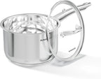 SUNHOUSE – 3 Quarts Stainless Steel Sauce Pan with Lid - PFOA-Free, Stainless Steel Sauce Pan, Advanced Impact Bonding Induction Base, Stay-Cool Handle, Compatible with All Cooktops