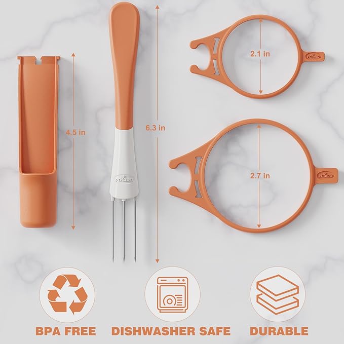 2 Pack Pickle Fork Pickle Grabber Tool-Pickle Picker for the jar, Kitchen Gadgets Pickle Gifts Suitable for Olives Orange