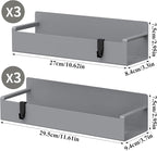 6 Pack Magnetic Spice Rack Organizer for Refrigerator and Oven, Dark Grey Fridge Organizers and Storage for Kitchen