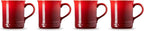 Le Creuset Stoneware Set of 4 Mugs, 14 oz. each, Cerise