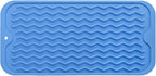 MicoYang Silicone Dish Drying Mat for Multiple Usage,Easy clean,Eco-friendly,Heat-resistant Silicone Mat for Kitchen Counter or Sink,Refrigerator or Drawer Liner Lichen BlueL S 12 inches x 6 inches