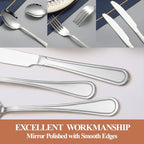 20 Pcs Silverware Set for 4 with Simple Striped Handle Design, Food Grade Stainless Steel Flatware Set, Eating Utensils Sets Include Fork/Knife/Spoon, Reusable Cutlery Set, Dishwasher Safe