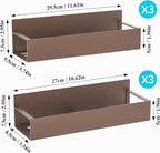 6 Pack Magnetic Spice Storage Rack Organizer for Refrigerator and Oven, Bronze Fridge Organizers and Storage