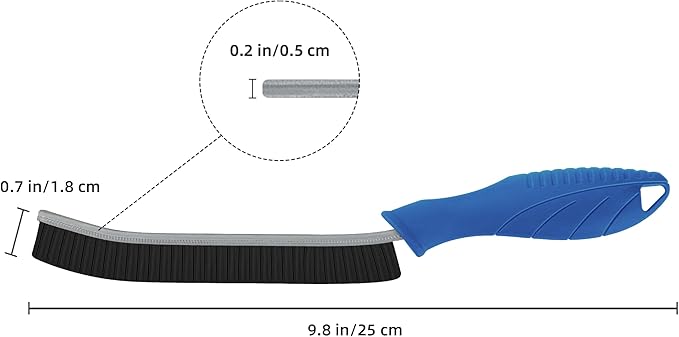FOOGWEE Hard Bristle Crevice Cleaning Brush - Cleaning Supplies - Household Crevice Cleaning Tools - Multi-Purpose Crevice Brushes for Kitchen, Toilet, Window, Vehicle, Faucets, Grout (3, Dark Blue)