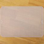 MicoYang Silicone Dish Drying Mat for Multiple Usage,Easy clean,Eco-friendly,Heat-resistant Silicone Mat for Kitchen Counter or Sink,Refrigerator or drawer liner Translucent L 16 inches x 12 inches