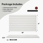 Razborci 2PCS Water Absorbing Stone Drying Tray Mat for Bathroom Sink & Kitchen Counter Organizer, Quick Dry Dish Soap Dispenser Sponge Holder, Vanity Sink Caddy, Drink Bar Coaster, White - 10"*6"