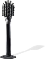 Curio Home Goods Ionic Dish Brush, Magnetized to Stand Upright, Stainless Steel with Replaceable Head, Onyx/Black