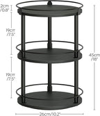 3-Tier Lazy Susan Organizer, Rotating Spice Rack, Spinning Organizer, Industrial Turntable Spice Rack Organizer for Cabinet, Kitchen Countertop, Pantry, Black SR23BK