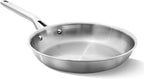 Calphalon Brushed 3-Ply Stainless Steel Cookware w/Turbo Heat Tech 10" Fry Pan, Induction, Oven Safe 450F, Brushed Stainless Silver