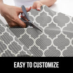 GORILLA GRIP powerGRIP Drawer Shelf and Cabinet Liner, Thick Strong Hold, Non-Adhesive Liners Protect Kitchen Cabinets and Cupboard, Bathroom Drawers, Easy Install, Breathable Mat, 12" x10' Quatrefoil