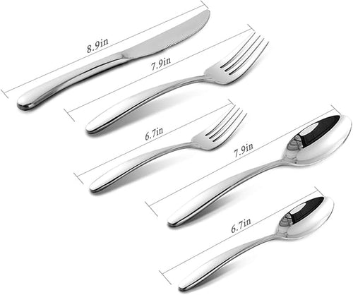 20-Piece Heavy Duty Silverware Set, HaWare Stainless Steel Solid Flatware Cutlery for 4, Modern & Elegant Design for Home/Restaurant/Wedding, Mirror Polished and Dishwasher Safe