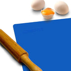 LONGFITE Large Silicone Counter Mat 19.68x15.74 inch Multipurpose Table Placemat Countertop Protector Baking Pastry Mat Nonstick, Nonskid and Heat Resistent (Large, Blue)