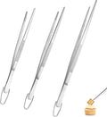 U-Taste 8"+10"+12" Kitchen Cooking Tweezer: 18/8 Stainless Steel Food-Grade Metal Food Tong, Flexible Pinching, Seamless-Welding and Sturdy for Serving Grilling Frying, Plating, Feeding (Pointed Tip)