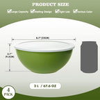 Greentainer 4-Piece Plastic Mixing Bowl Set with Lids for Kitchen, 67oz Lightweight Storage Bowls, Large Salad Bowls for Baking, Prepping, Cooking and Serving Food, Dishwasher & Microwave Safe