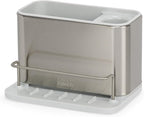 Joseph Joseph Surface Stainless Steel Caddy Sink Area Organizer and Sponge Holder, Stone