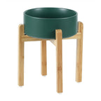 Havniva Ceramic Raised Dog Bowl Set, Elevated Dog Bowl with Stand, Food and Water Bowl for Large Breed Dogs, Weighted Pet Dishes(8.2'',60oz, Green)