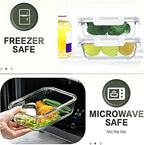 KOMUEE 30 Pieces Glass Food Storage Containers Set, Glass Meal Prep Containers Set with Snap Locking Lids, Airtight Glass lunch Containers, Microwave, Oven, Freezer & Dishwasher,White