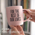Triple Gifffted Let's Have Coffee Together Coffee Mug Set, Engagement Wedding Gifts for Couple, Bride and Groom Newlywed Bridal Shower, His and Hers, Mr and Mrs, Christmas, Valentine’s, Ceramic 380ML