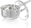 SUNHOUSE - 1.5 Quarts Stainless Steel Sauce Pan with Lid - PFOA-FREE, Stainless Steel Sauce Pan, Advanced Impact Bonding Induction Base, Stay-Cool Handle, Compatible with All Cooktops