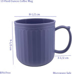 13 oz Plastic Coffee Mugs set of 6 - Unbreakable Coffee Mug, BPA Free Microwave & Dishwasher Safe - Reusable Thick Wall Drinking Cups for Indoor and Outdoor (Assorted Color)