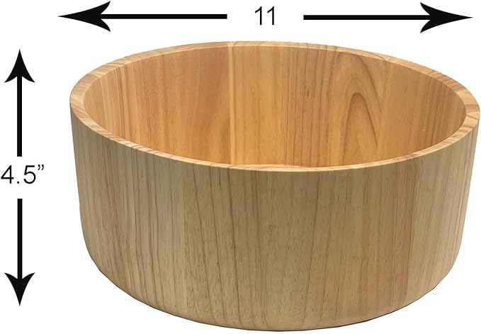 Woodard & Charles Set of 4 Wood Individual Salad Bowls, Snack Serving Bowls, 6 1/2" x 2 1/2"