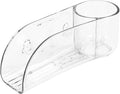 Spectrum Royo Clear Sponge and Brush Holder for Kitchen Sink with Dual Suction Cups, Sink Holder for Brush and Sponge, Kitchen Sponge and Brush Holder Frees Counter Space with Water Drain Design