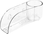 Spectrum Royo Clear Sponge and Brush Holder for Kitchen Sink with Dual Suction Cups, Sink Holder for Brush and Sponge, Kitchen Sponge and Brush Holder Frees Counter Space with Water Drain Design