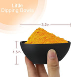 Wrova 6 pack wheat straw dipping bowls 5oz,alternative plastic soy sauce dishes,unbreakable small dessert bowls microwave and dishwasher safe for snack,sushi,condiment (Black Series)