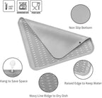 MicoYang Silicone Dish Drying Mat for Multiple Usage,Easy clean,Eco-friendly,Heat-resistant Silicone Mat for Kitchen Counter or Sink,Refrigerator or Drawer Liner Grey XL 18 inches x 16 inches