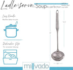 Soup Ladle, PrStainless Steel Ladle, 15" Ladles for Serving or Cooking, Premium Quality, Dishwasher Safe, Heavy Duty Durable Metal, 4 Ounce Kitchen Ladel
