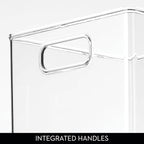 iDesign Fridge Bin with Handles, 2 Small and 2 Medium Bins, 4 Pack, Clear, Made in USA