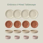Bloomhouse - Two Time Oprah's Favorite Things Winner - Corsica Clay 16 Piece Stoneware Rustic Reactive Glaze Dinnerware Set - Stackable Plates and Bowls Set. Service for 4 - Matte Assorted Colors