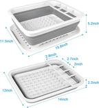 Collapsible Dish Drying Rack Portable Dish Drainers for Kitchen Counter with Drainboard, Kitchen Sink Organizer Basket RV Accessories Camper Storage and Organization Dish Rack Over Sink Drying Rack