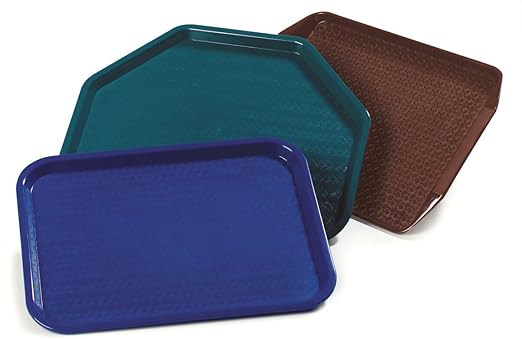 Carlisle FoodService Products Fast Food Cafeteria Tray 12" x 16", Durable Polypropylene Food Tray with Slip-Resistant Surface, Stackable for Cafes and Schools, BPA-Free, Burgundy (Pack of 24)