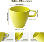 10 oz Coffee cups Eco-Friendly, Shatter-Resistant Mug with Hanging Ears | Thickened Porcelain-Like Material | Suitable for Both Commercial and Home use(6-pack) (Green)