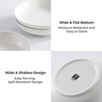 Y YHY 7.8'' Pasta Bowls for Small Portions, 22 Ounce Salad White Bowl Plates Set of 6, Porcelain Dishes for Serving Dinner - Dinnerware Sets Microwave Dishwasher Safe Thanksgiving Day Gift