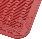 MicoYang Silicone Dish Drying Mat for Multiple Usage,Easy clean,Eco-friendly,Heat-resistant Silicone Mat for Kitchen Counter or Sink,Refrigerator or Drawer Liner Red XL 18 inches x 16 inches