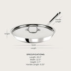 All-Clad D3® Stainless Steel 12 inch Frying Pan With Lid- Made in the USA- The Original Bonded Professional Cookware- Oven Safe & Induction Compatible