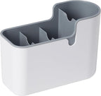 Amazon Basics Countertop & Wall Organization for Utensils, Space-Saving, Divided Compartments, White & Grey