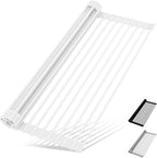 HANZENMA Roll Up Dish Drying Rack Over The Sink Kitchen Roll Up Sink Drying Rack Multipurpose Foldable Sink Drying Mat, Heat-Resistant, Anti-Slip & Anti-Rust Dish Rack for Kitchen, 20.5" x 13", White