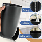 20 OZ Wheat Straw Cups SetS of 6, Unbreakable Drinking Cup, Alternative to Plastic Cups Reusable, Microwave & Dishwasher Safe Big Cup, Large Drinking Glasses for Kitchen, Party (Black)