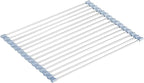 Seropy Roll Up Dish Drying Rack Over Sink Over The Sink Dish Drying Rack Kitchen Dish Drainer, Folding Dish Rack for Kitchen Sink Counter Stainless Steel Mat Foldable Dish Dryer Racks 17.5" x 13.7"
